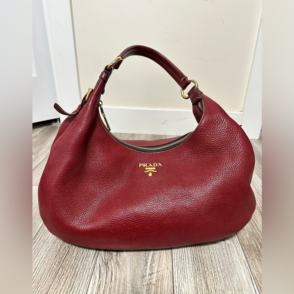 Authentic Prada Vitello Daino Leather Hobo